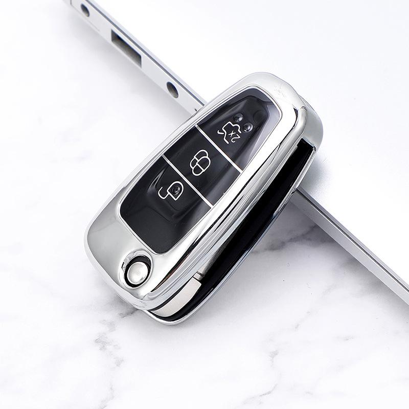 Гальванический чехол для автомобильного ключа, чехол для Ford Focus 2 3 MK3 ST RS Ecosport Kuga Escape Fiesta Fold C-Max S-Max Mondeo, аксессуары