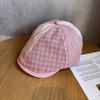 Однотонный Берет в Клетку Винтажный Женский Регулируемый Размер Защита от Солнца Все Сезоны