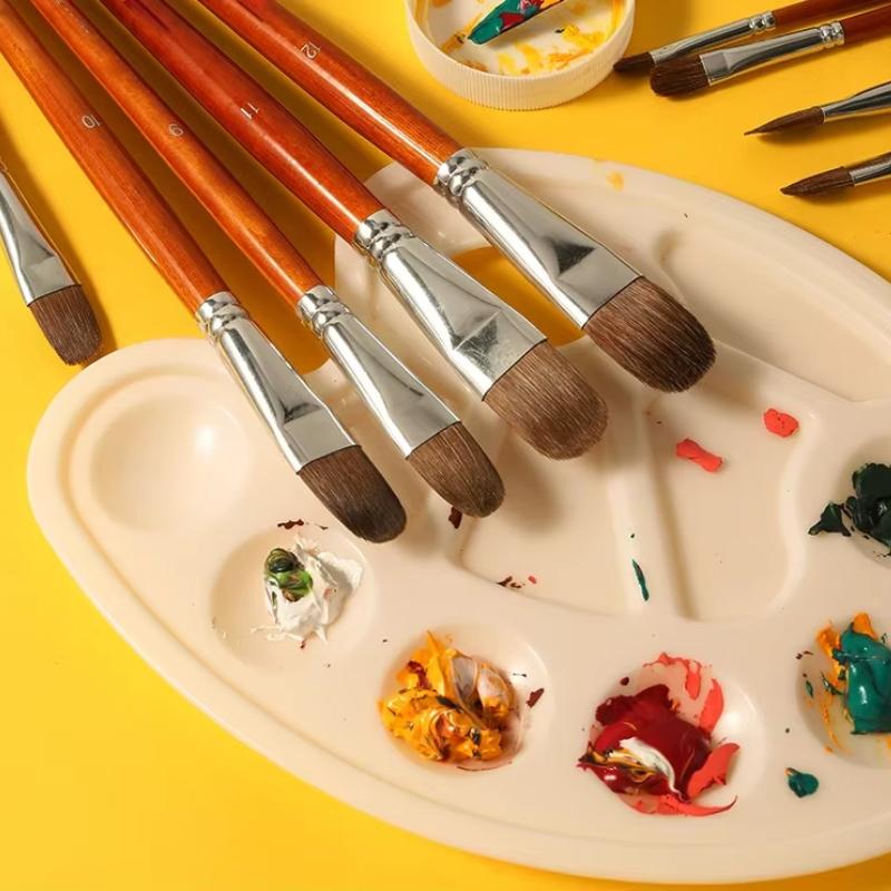 JOWOART 6 шт. Кисти для акварели Weasel Hair, специальная ручка для рисования кистью Joint Art, акриловая ручка для рисования гуашью для детей и начинающих, набор красок, материалы