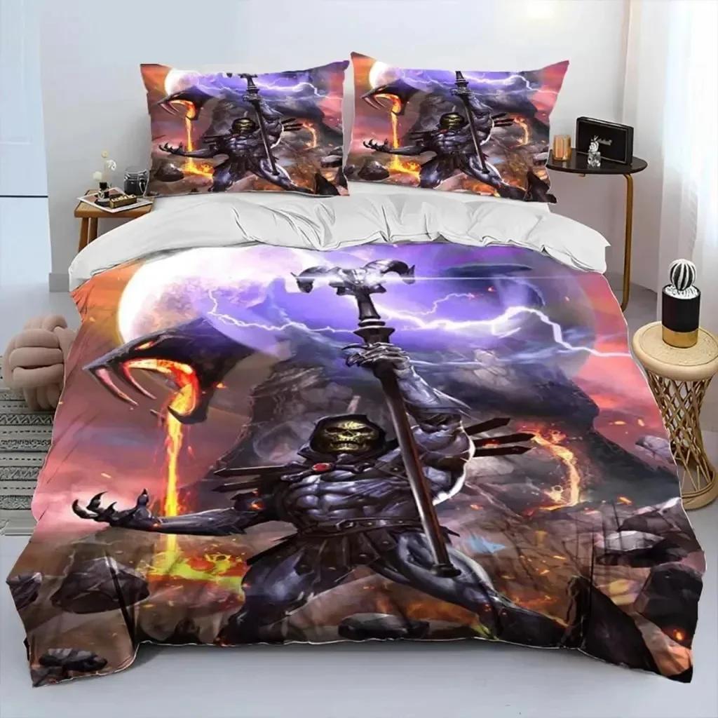 He Man The Masters Of The Universe Комплект постельного белья для мальчиков и девочек, двуспальный, пододеяльник, наволочка, кровать для детей и взрослых