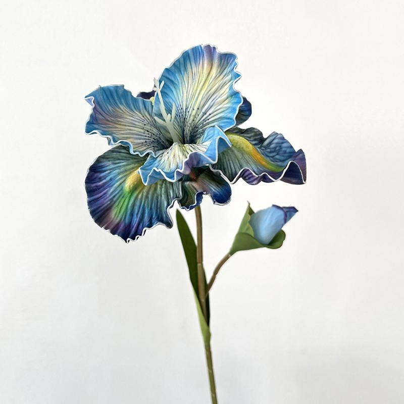 1шт 2-головчатые цветы ириса для вечеринки, свадьбы, декоративные искусственные орхидеи каттлеи, украшения для дома, искусственные цветы, шелковые цветы 45 см