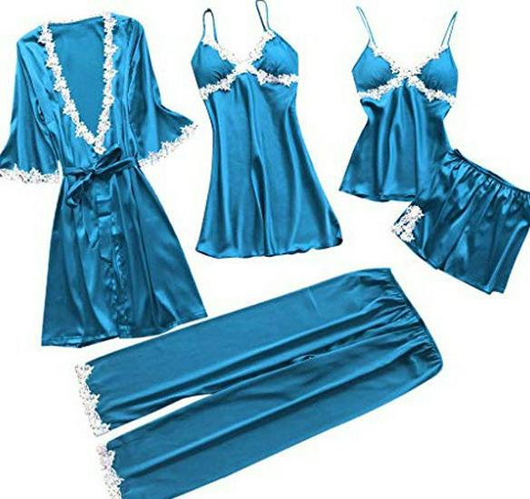 2019 Европейский и американский женский сексуальный пижамный комплект больших размеров: Летний халат для невесты с рукавом средней длины и халат