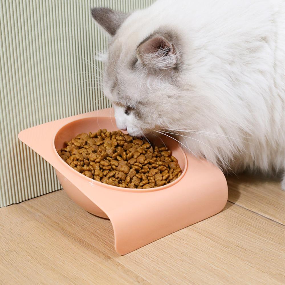 Pipitao's Original Tilted Pet Bowl Against the Wall, Creative Neck Protection Dog Basin, Anti-knock Fixed On the Skirting Line Cat Bowl