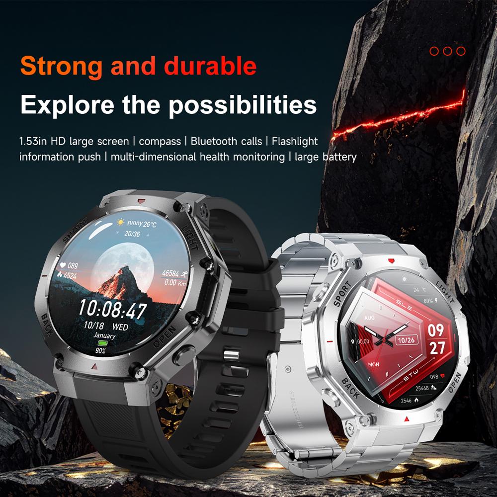 Новые Смарт-часы с GPS для спорта Мужские PK Amazfit T-Rex 3 Bluetooth-звонок Умные часы Компас Фитнес на открытом воздухе Монитор здоровья Браслет