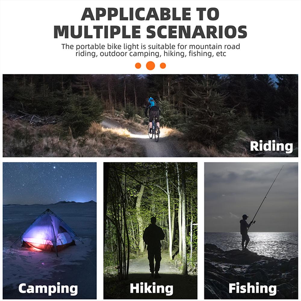 Яркий велосипедный фонарь из алюминиевого сплава, многофункциональный USB-перезаряжаемый велосипедный передний фонарь, водонепроницаемый
