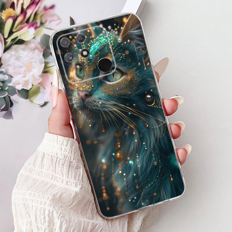 Мягкий Полный Защитный Чехол RMX3430 Для Realme Narzo 50A Чехол С Рисунком Кошки Для Realme Narzo 50A Narzo50A Силиконовые Чехлы Чехол