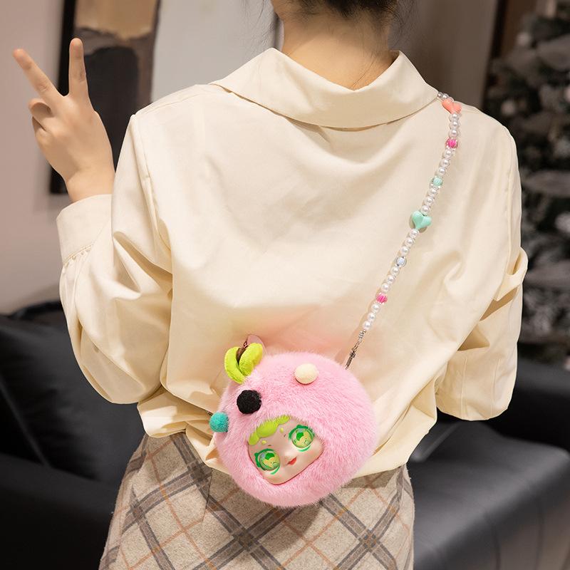 Cartoon Cute Macaron Fruit Coin Wallet Butter Dog Strawberry Lemon Orange Bag Pendant Chain Crossbody Bag