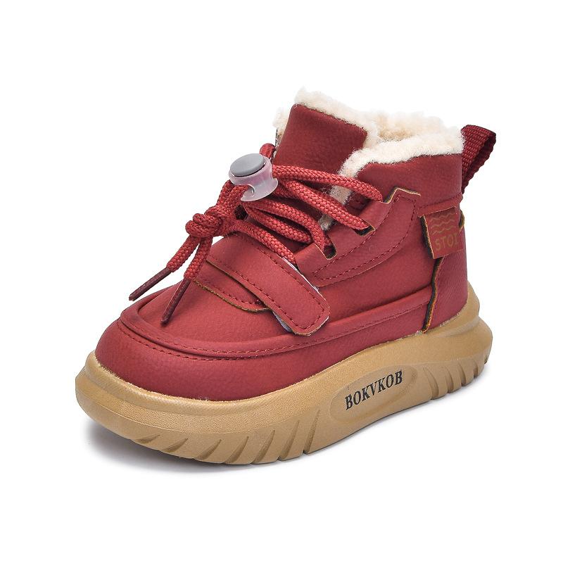 Children's Shoes Plush Short Boots Winter Warm Shoes Snow Boots Size 21-30