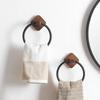Wood Bathroom Towel Rings Wall Mounted Towels Holder Aluminum Toilet Clothes Holder Hand Towel Holder Bathroom Accessories