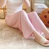 Cotton and silk family summer women's cotton and silk pajama pants high waist wide leg pants thin single wear can be worn outside home pants