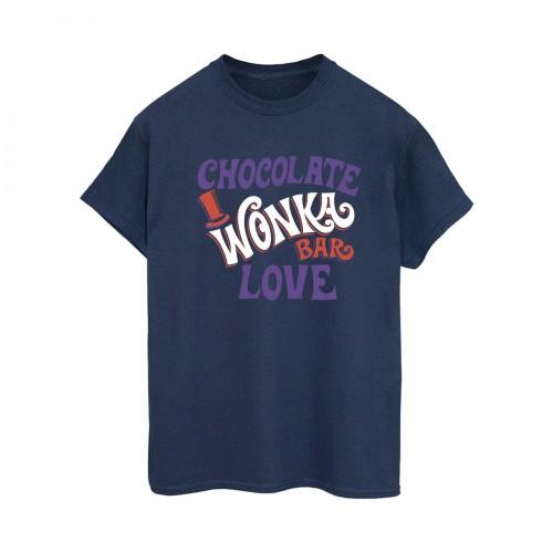 Willy Wonka & The Chocolate Factory Womens/Ladies Chocolate Bar Love Cotton Boyfriend T-Shirt
