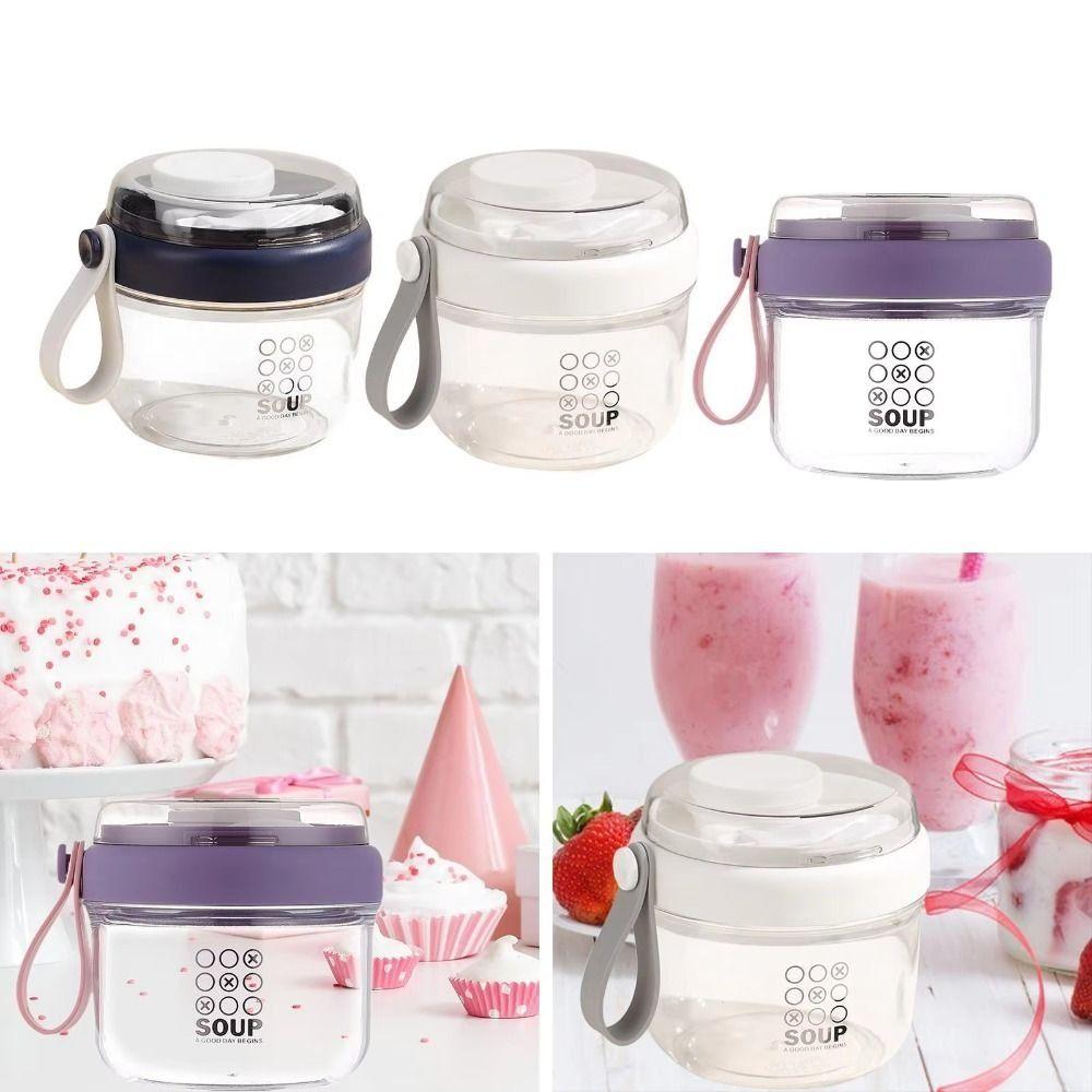 650ml Salad Containers Portable Overnight Oatmeal Cup Reusable Yogurt Cups Student