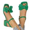 Fashion Large Size Solid Color Open-toe Sandals Women Summer New One-line Buckle Fashion Temperament Bow Knot Comfortable Women Shoes