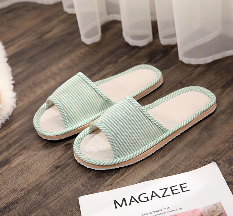 Мужские и женские летние домашние тапочки из хлопка и льна