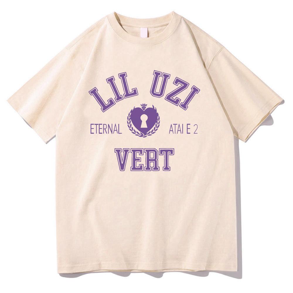 Футболка Lil Uzi Vert Eternal Atake 2 Мужская Женская из Чистого Хлопка Модная Футболка Рэпер Хип-Хоп Певец Футболка с Коротким Рукавом Одежда
