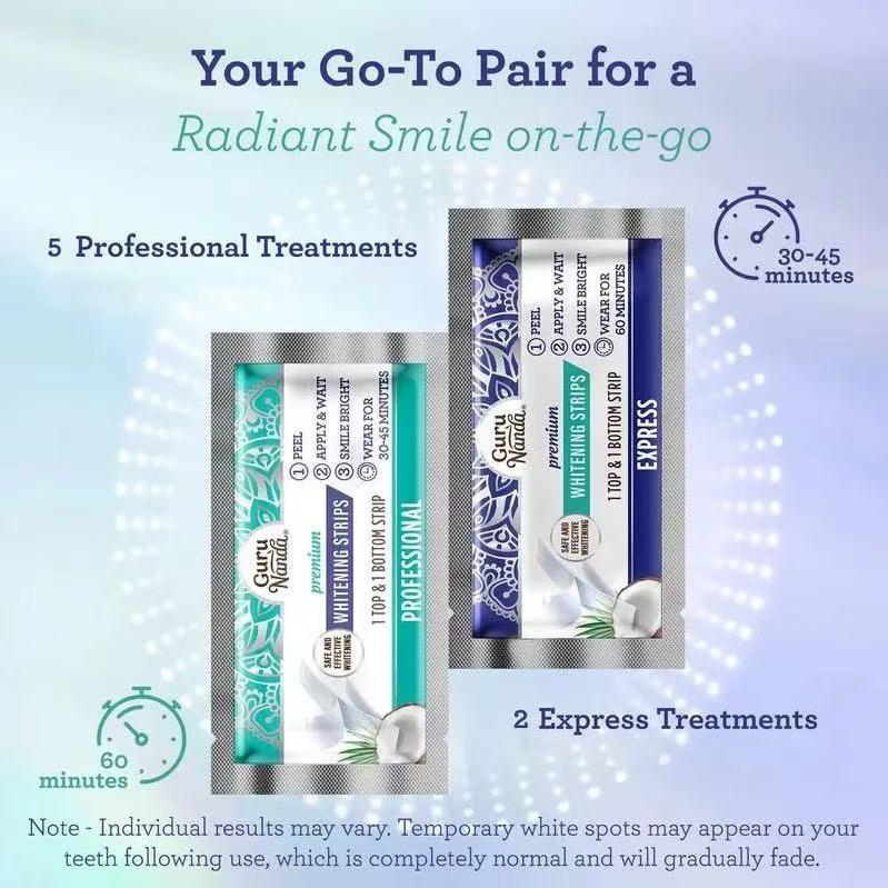 Mint Coconut Oil Teeth Whitening Strips – Remove Yellow Stains for a Bright, Clean Smile