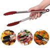 9-inch Silicone Food Tongs Kitchen Grill Stainless Steel Food Grade Silicone Tip Non-slip Food Tongs for BBQ Salad Breads