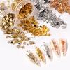 1 коробка, украшение для ногтей, блестки, золотой/серебряный цвет, нерегулярные чешуйки из оловянной фольги, DIY маникюр, УФ-гель-лак, 3D блестящие аксессуары для украшения ногтей