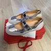 Fashion Shallow Flat Sport Mary Ballet Shoes Women's Vintage French Sport Silver Mary Jane Single Shoes
