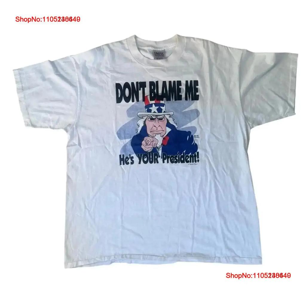 Vintage Uncle Sam Bill Clinton Presidential Don t Blame Me shirt XXL Funny Washed Versatile graphic homme vintage Washed