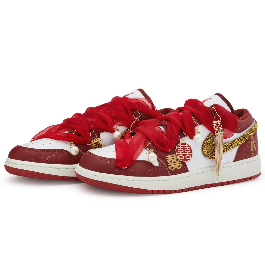 Jordan Air Jordan 1 Винтажные Баскетбольные Кроссовки Мужские Низкие Белый/Золотой FJ3459-160(Команда80-))