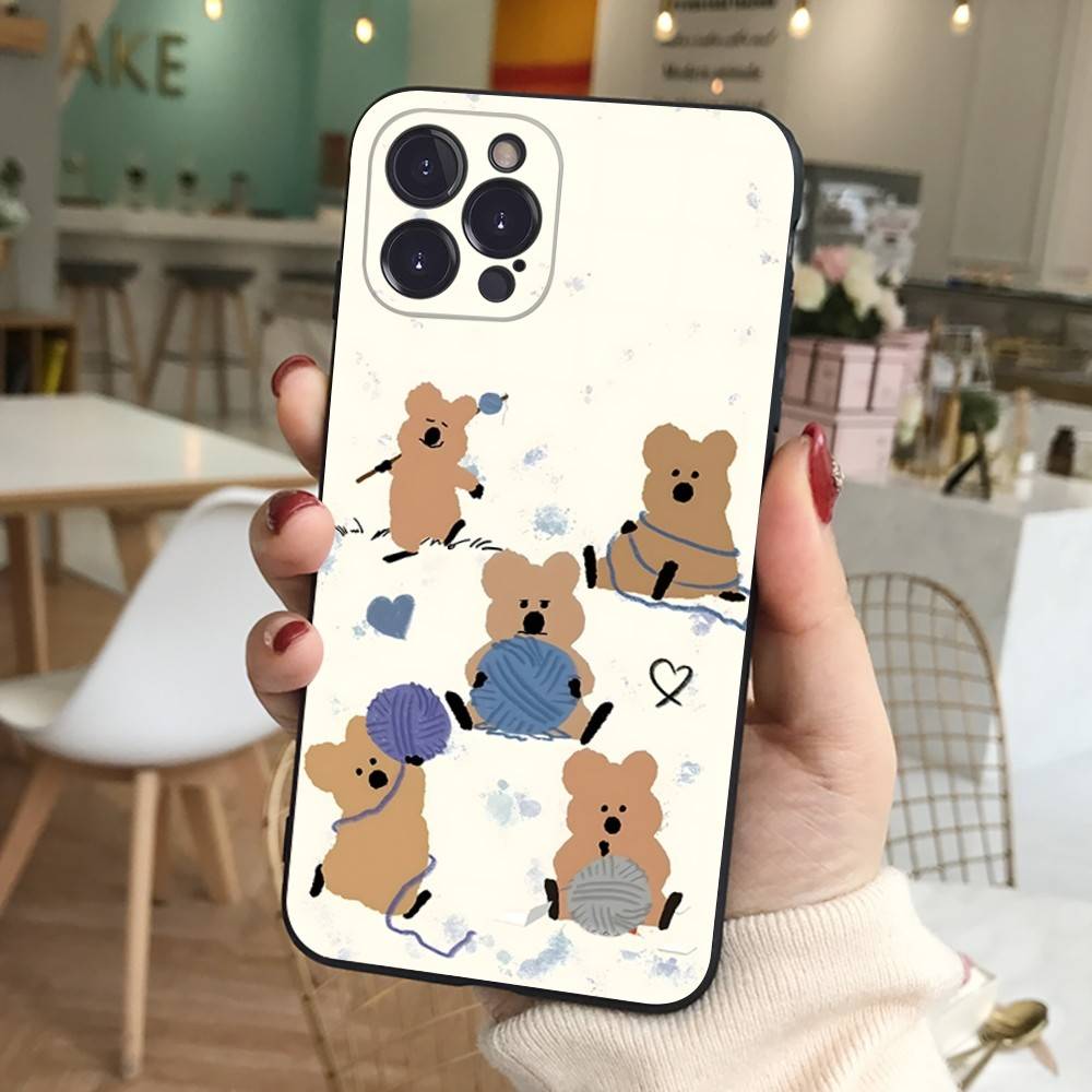 Cute Bear Quokkas Magsafe For IPhone 17 16 15 14 13 12 11 Pro Max Plus Shockproof Black Soft Phone Cover