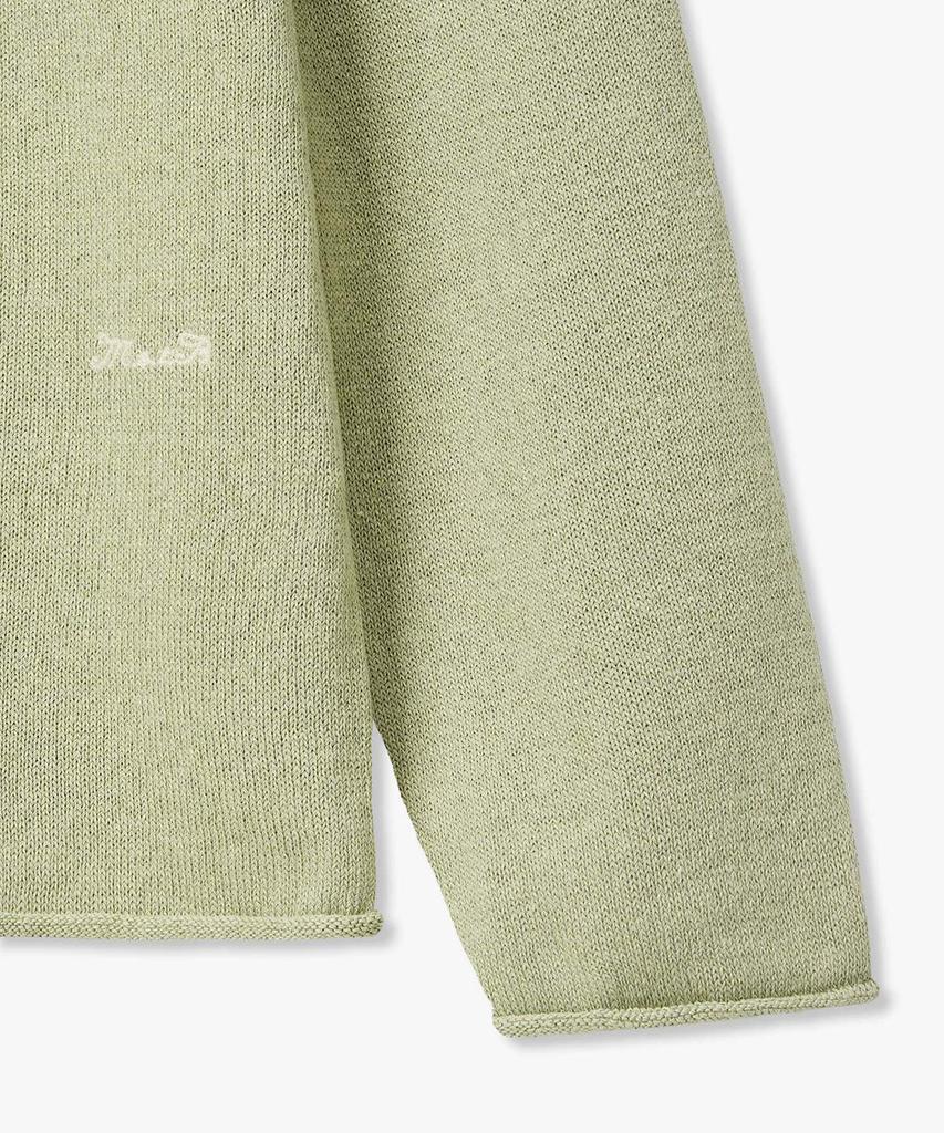 MAN ON THE BOON Rolled Edge Linen Blend Knit_Light Green 4716113015