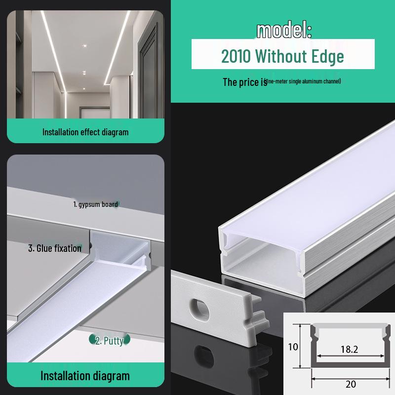 Seamless Linear Recessed LED Light Channel - Aluminum Strip Slot Design