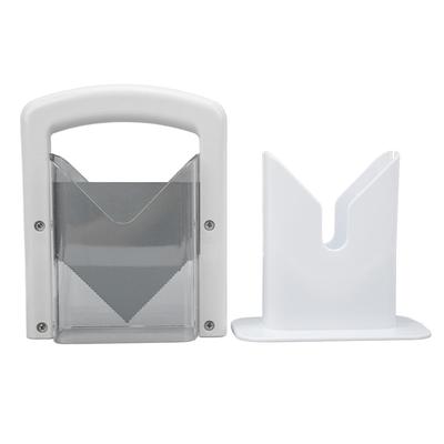 Белый пластиковый ручной нож для бейглов, машина для нарезки хлеба с защитным экраном, ручка с удобным захватом для