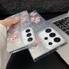Тонкий чехол TPU с мягким краем и цветочным узором для Samsung S25 Ultra S24 FE S23 A56 A36 A16 A55, сверкающий перьями, ударопрочный, блестящий, жесткий чехол для задней панели из ПК