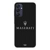Чехол для Samsung galaxy A25 Maserati белый карбоновый фон Maniacase