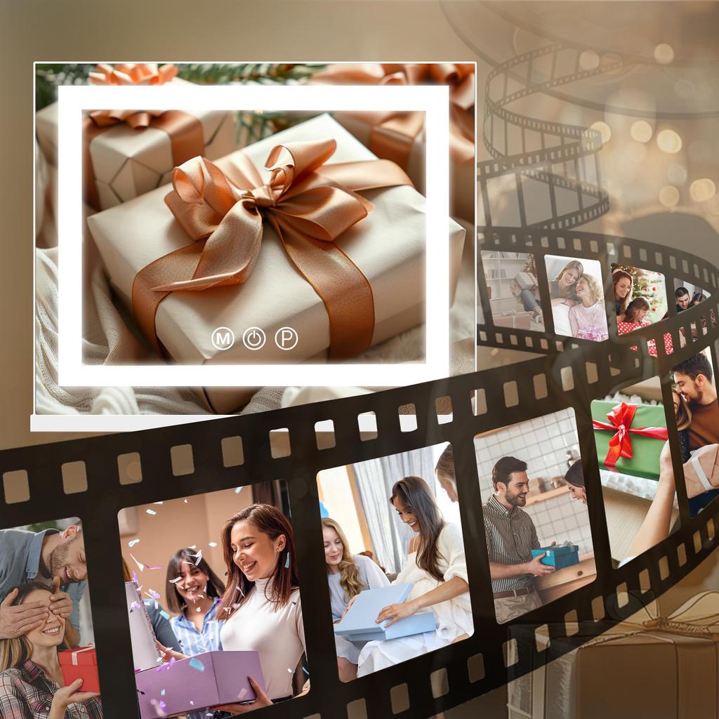 Hansong Actress Hollywood Makeup Wall 3 Color Lighting Adjustable Dresser LED Light White Mirror, Mirror, Mirror, Hanging/Desktop Use, Modes,