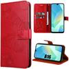 Protective Case - BOOLING - for Samsung Galaxy A16 5G/4G - Red Leather Effect - Butterfly Pattern - Shockproof