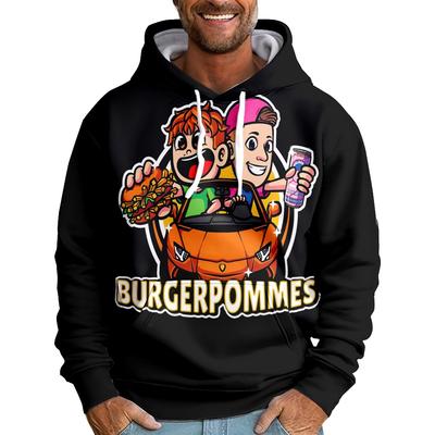 10 цветов моды для поклонников Burgerpommes ICrimax Графический принтованный свитшот Спорт на открытом воздухе Косплей Пуловеры Толстовка Косплей Костюм