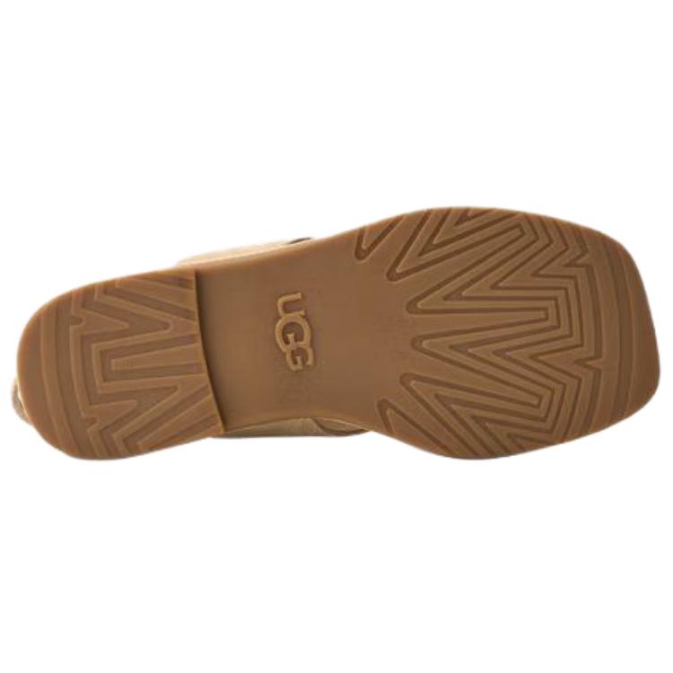 UGG Delray Кожаные шлепанцы с открытым носком в винтажном стиле Женские сандалии Коричневые 1167453-MDSD