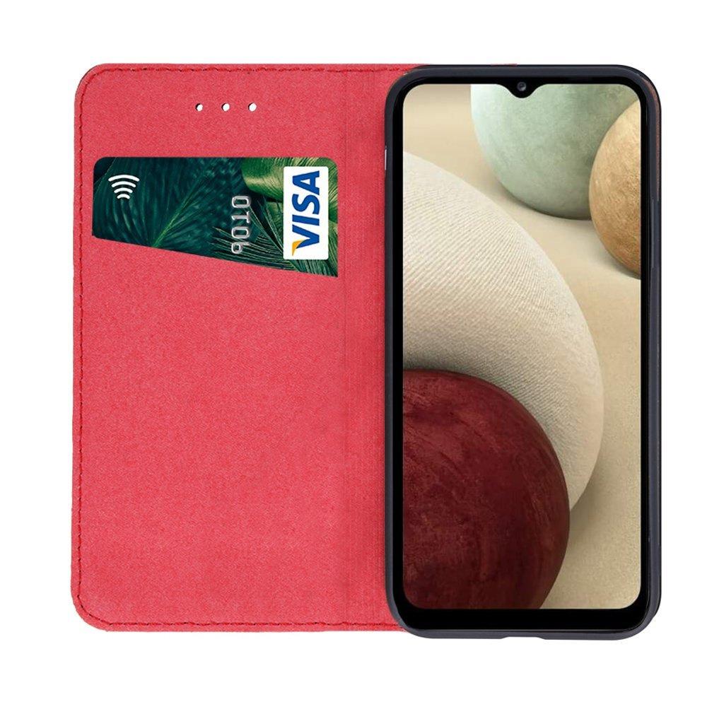Leather Wallet Case for Samsung Galaxy A02s, Burgundy