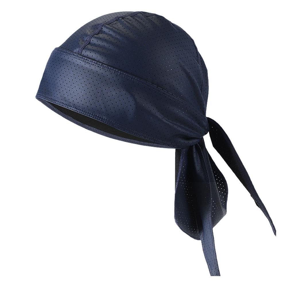 Quick Dry PU Durag Hip Hop Pirate Bandana Hat Fashion Turban Hijab Biker