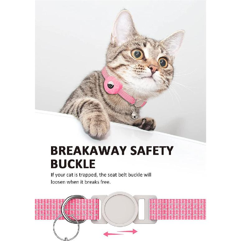 GPS Tracker for Cats Waterproof Pet Tracking Collar Anti-Lost Smart Locator with Safety Elastic Buckle Supports Android and iOS