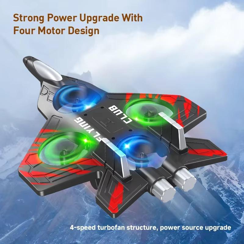 Multifunctional Aircraft Foam Stunt Glider Electric Fighter Remote Control Airplane Helicopter with Lights 2.4G Radio Fall Resistant Plane Toys Gifts