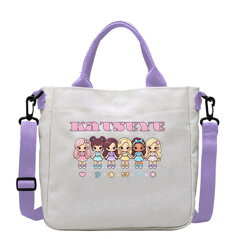 KATSEYE Girl Group Print Canvas Bag Women Tote Crossbody Shoulder Bag for Work Casual 601123-18