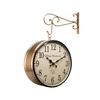 Railway Clock Station Vintage Analog Clock  Gold Color, Metal