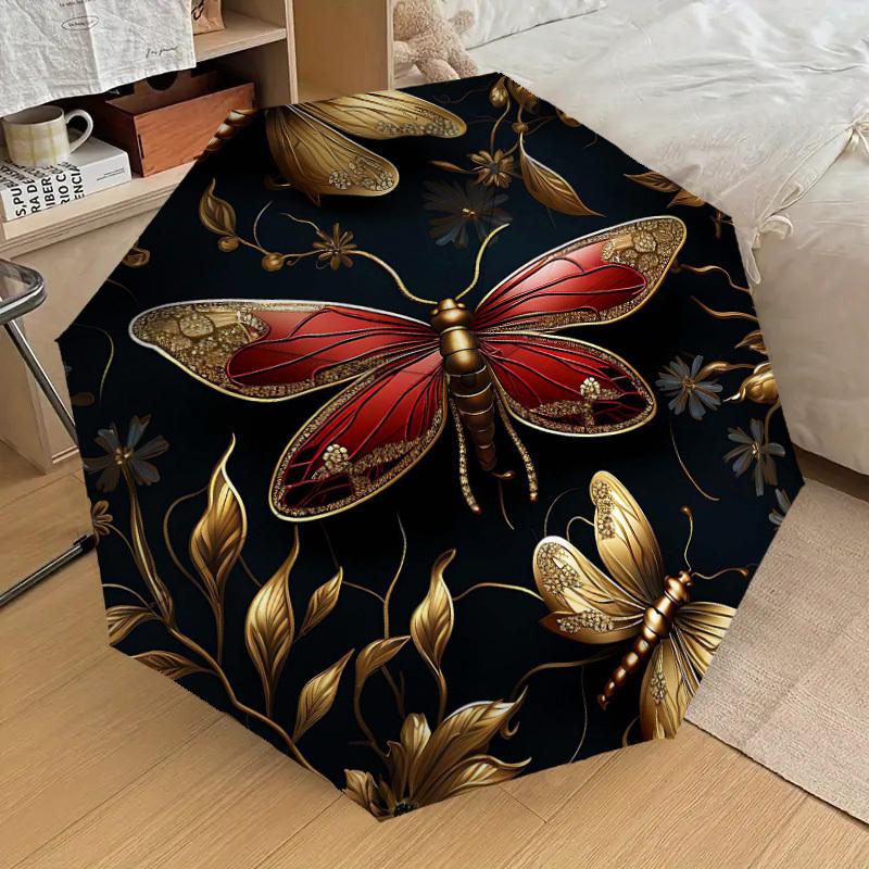 1PC Butterfly Dragonfly Umbrella-8-Rib Reinforced, Automatic Open, Lightweight & Durable, Cute Fashion Accessory for Outdoor-T368