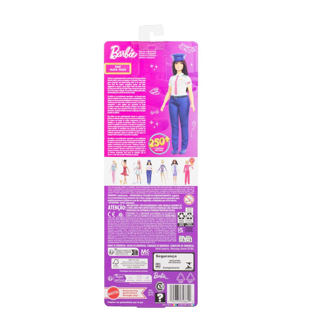 Кукла Барби Пилот и Дом для Игр Barbie JKF75 Barbie! Наряд для переодевания и кукла, 3+, Синий,