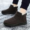 Модные новые мужские зимние ботинки, зимние флисовые утолщенные хлопковые ботинки для пап, черные водонепроницаемые ботильоны для мужчин, теплая мужская хлопковая обувь для отдыха на открытом воздухе