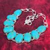 Blue Turquoise Jewelry, 925 Solid Sterling Silver Necklace & Bracelet , Lovely Jewelry Set Wedding Gift ,Handmade Gemstone Jewelry Gift For Love