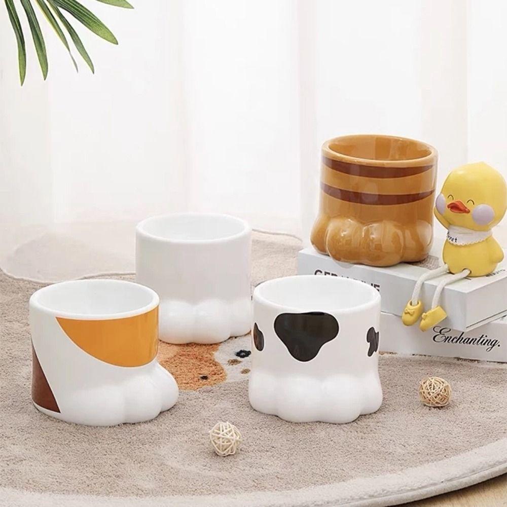 Slanted Mouth Ceramic Cat Bowl Large Capacity High Foot Bowl Drinking Bowl Water Bowl Pet Feeding