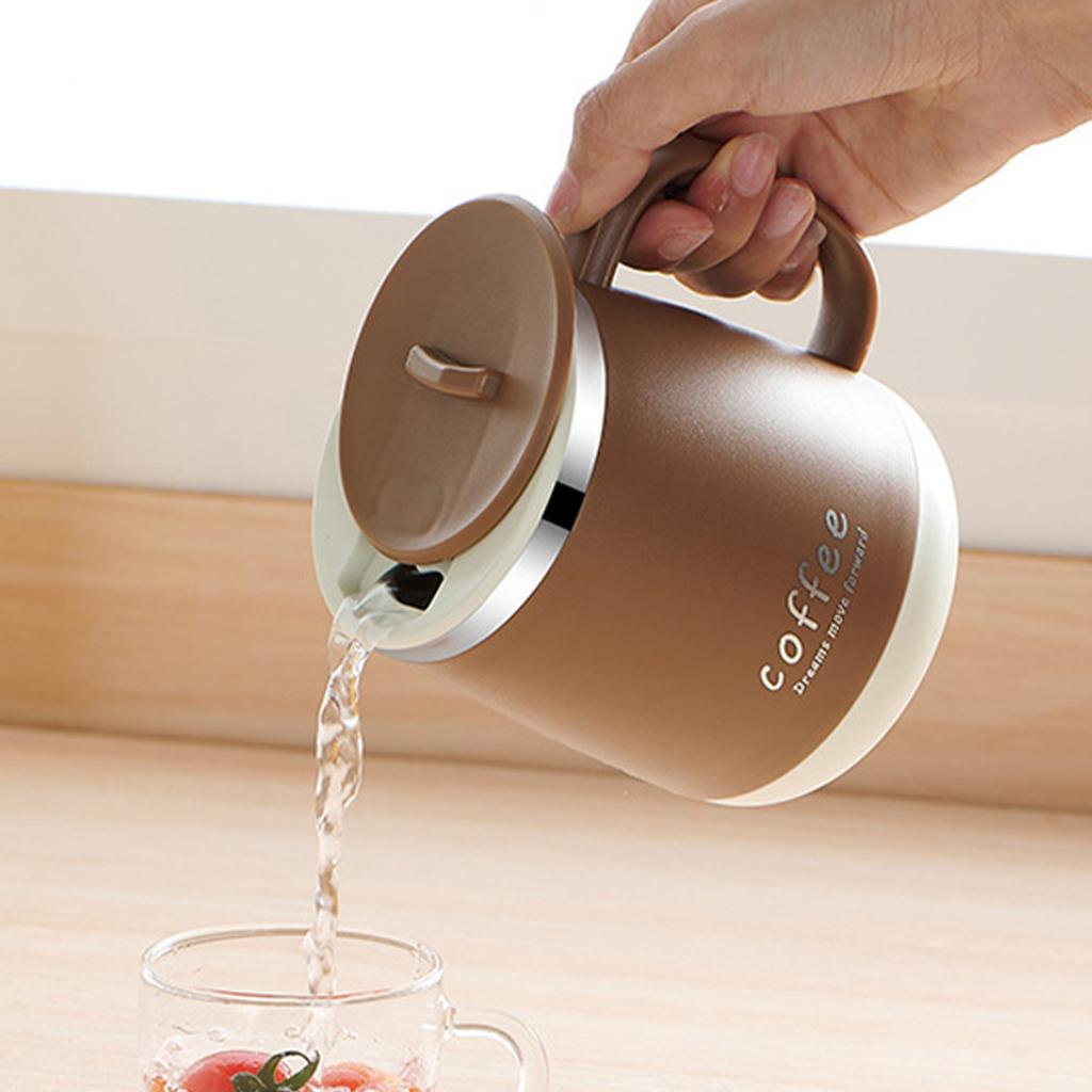 480ml 304 Stainless Steel Double-layer Insulated Coffee Cup Durable Sealed Water Cup Large Capacity Milk Coffee Mug Drinkware