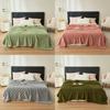 Multicolor Waffle Fleece Throw Blanket For Home Comfort And Warmth