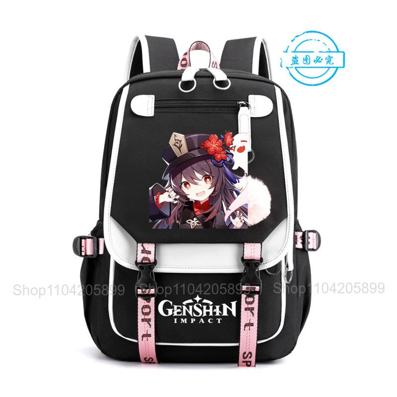 Рюкзак Genshin Impact Аниме Mochila Большая Вместимость Школьная Сумка Студенческий Рюкзак Для Девочек Мальчиков Повседневная Школьная Сумка Kawaii Подарок