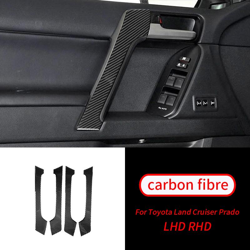 Для Toyota Land Cruiser Prado Gen Мягкий карбоновый рычаг переключения передач, панель управления стеклоподъемником, воздухозаборник, салон автомобиля